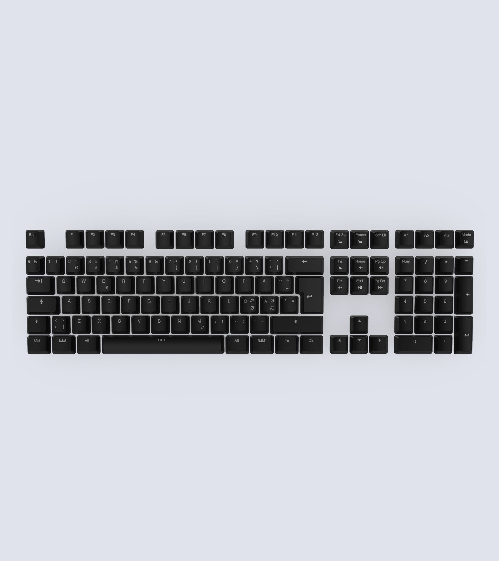 Wooting Etched Backlit ABS Keycap Set - Black