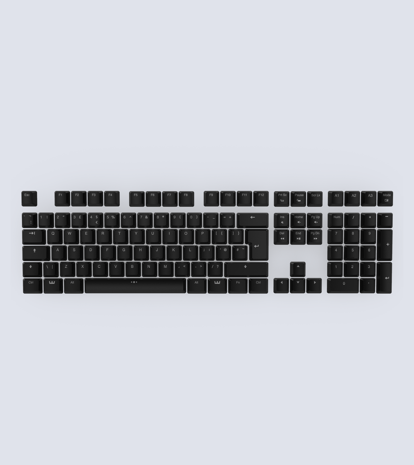 Wooting Etched Backlit ABS Keycap Set - Black